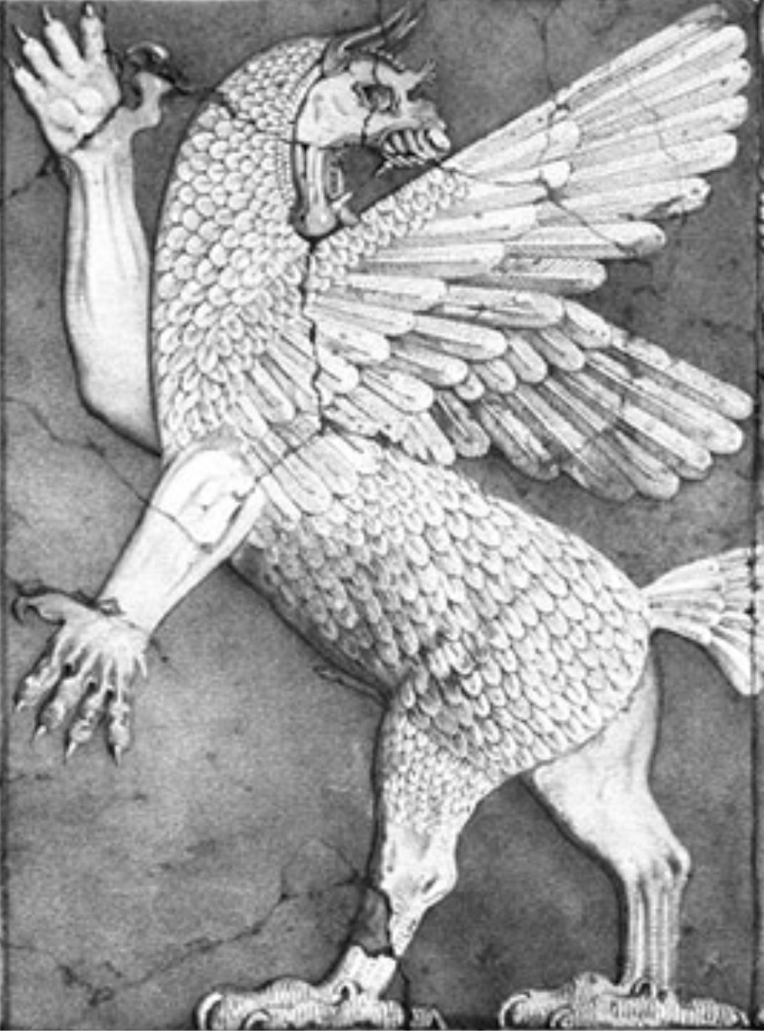 Anzu, the lion-headed eagle of Mesopotamian myth.