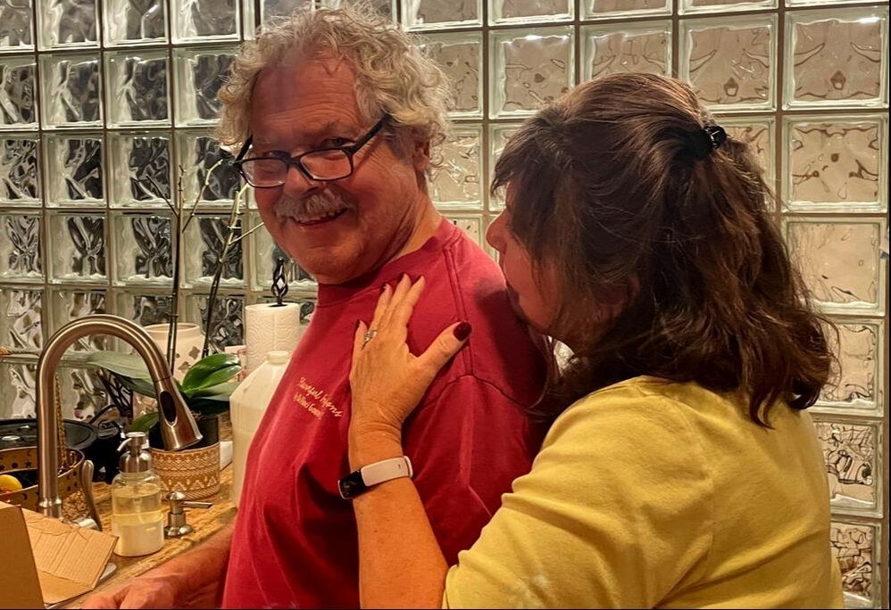 My mom and her man making Star Kits for the Tacoma Public Library workshop, 2021.
