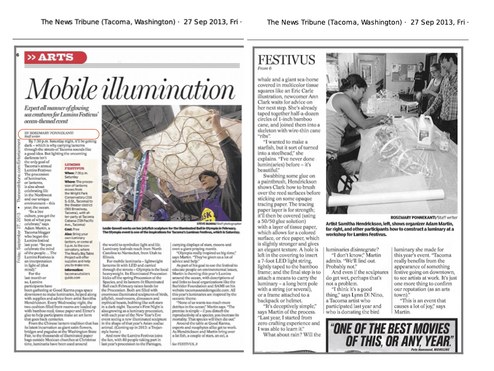 The News Tribune article on the 2013 Oceanic procession (PDF pages linked below).