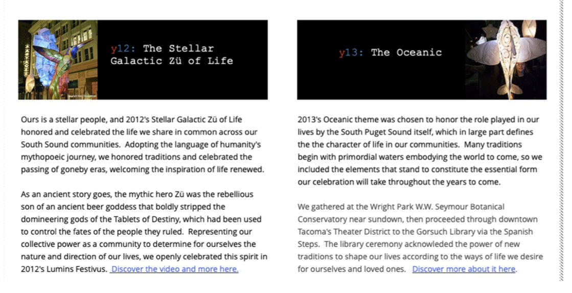 Our 'About' page as it read early on.
