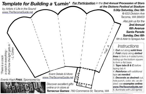 The luminary template with instructions.