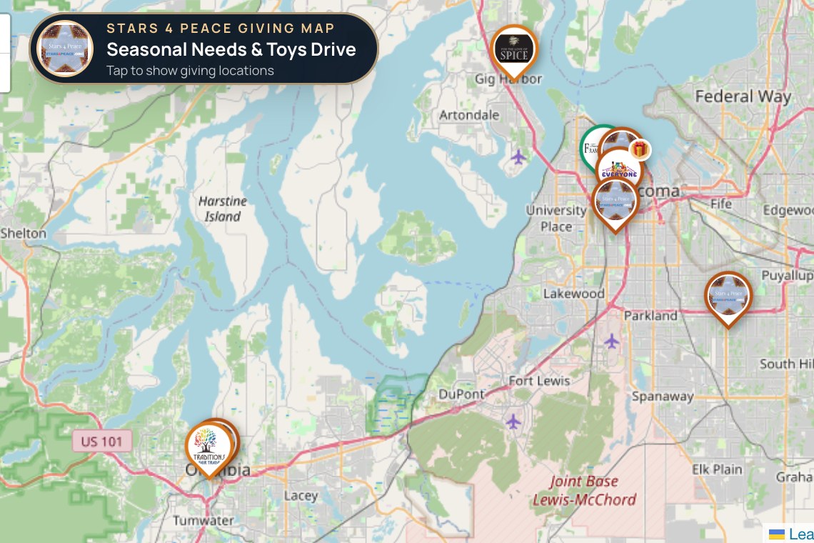 Stars 4 Peace Giving Map — Seasonal Needs & Toys Drive