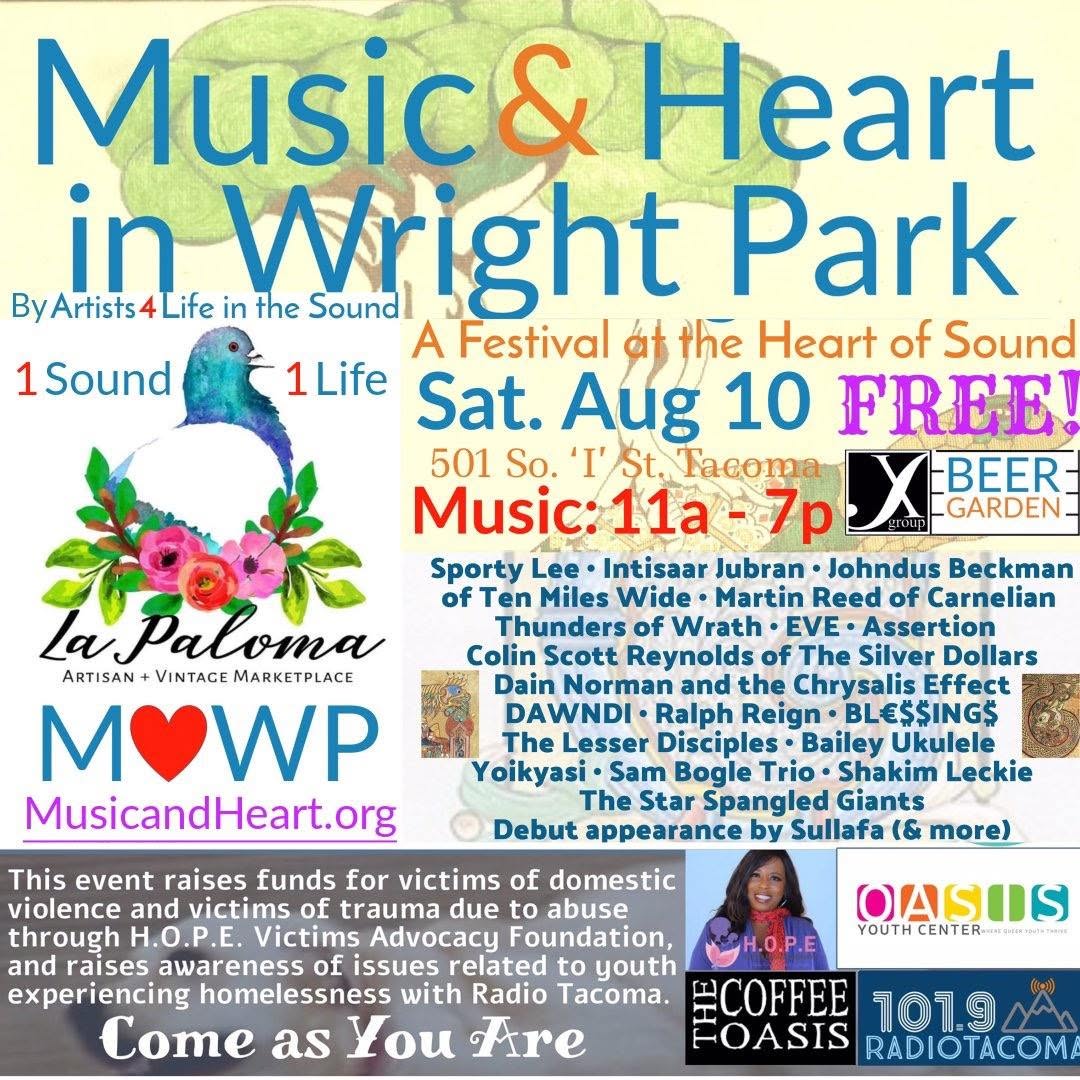 2019 poster — the first Music & Heart in Wright Park.