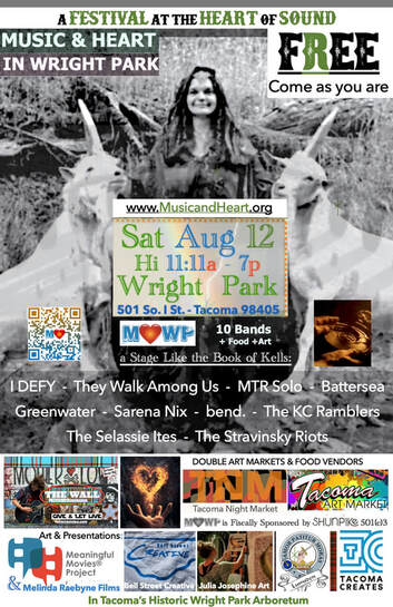 2023 poster — Music & Heart in Wright Park.