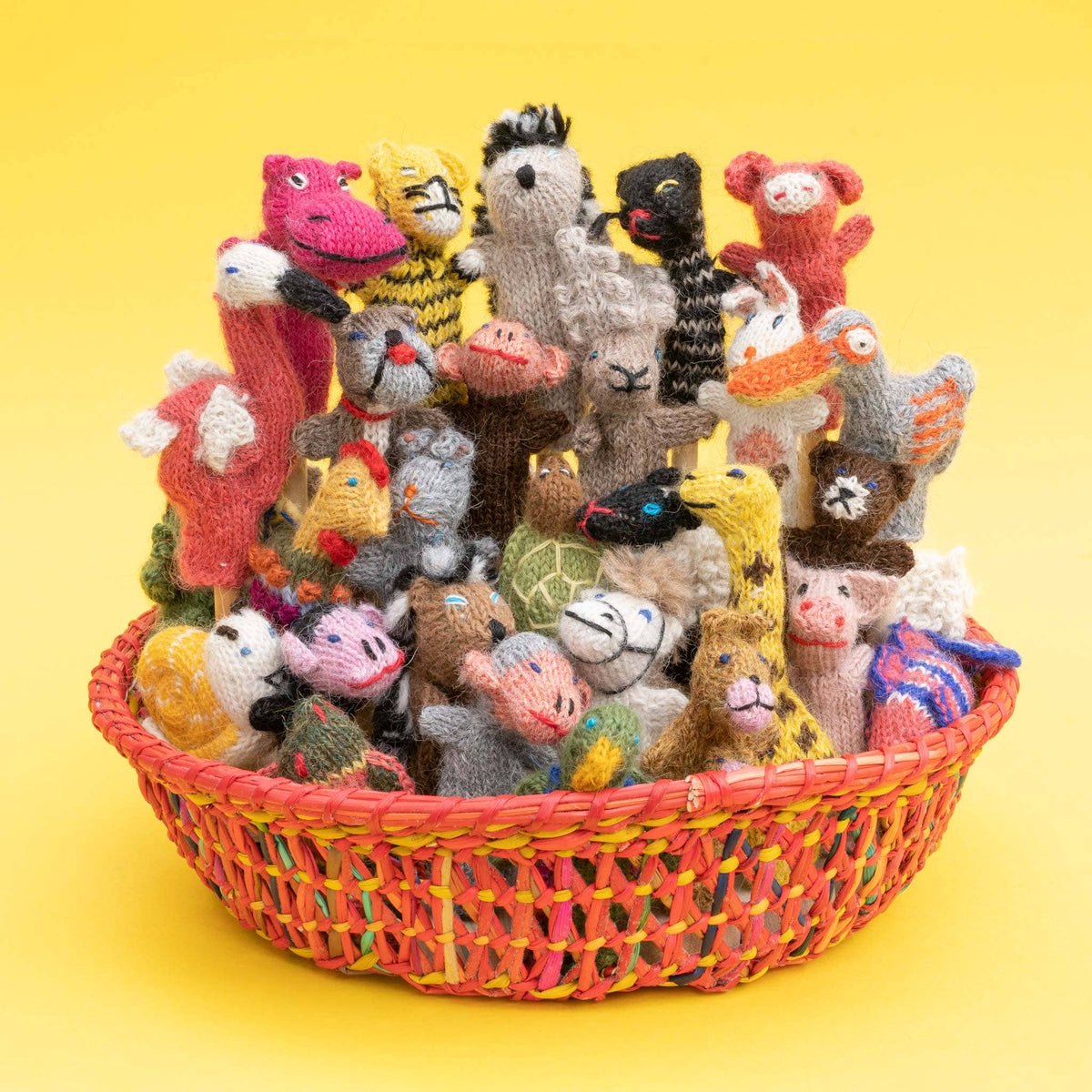Alpaca-wool finger puppets.