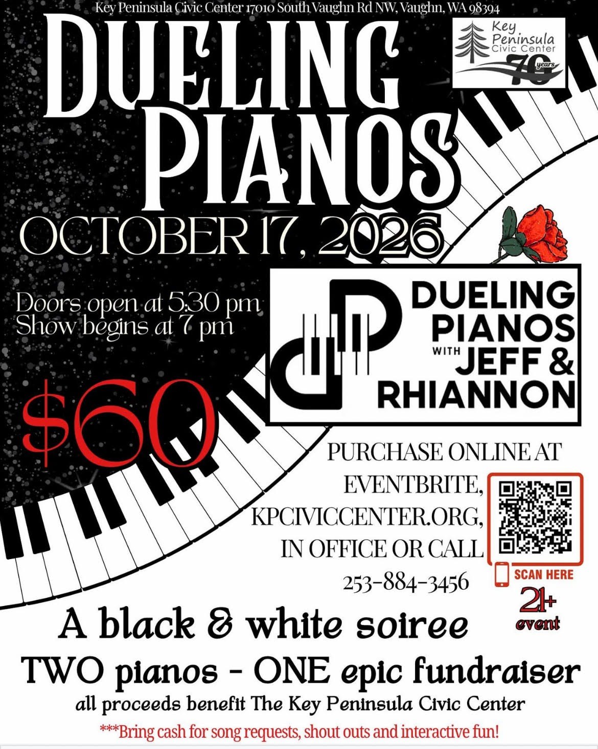 Dueling Pianos at Key Peninsula Civic Center flyer
