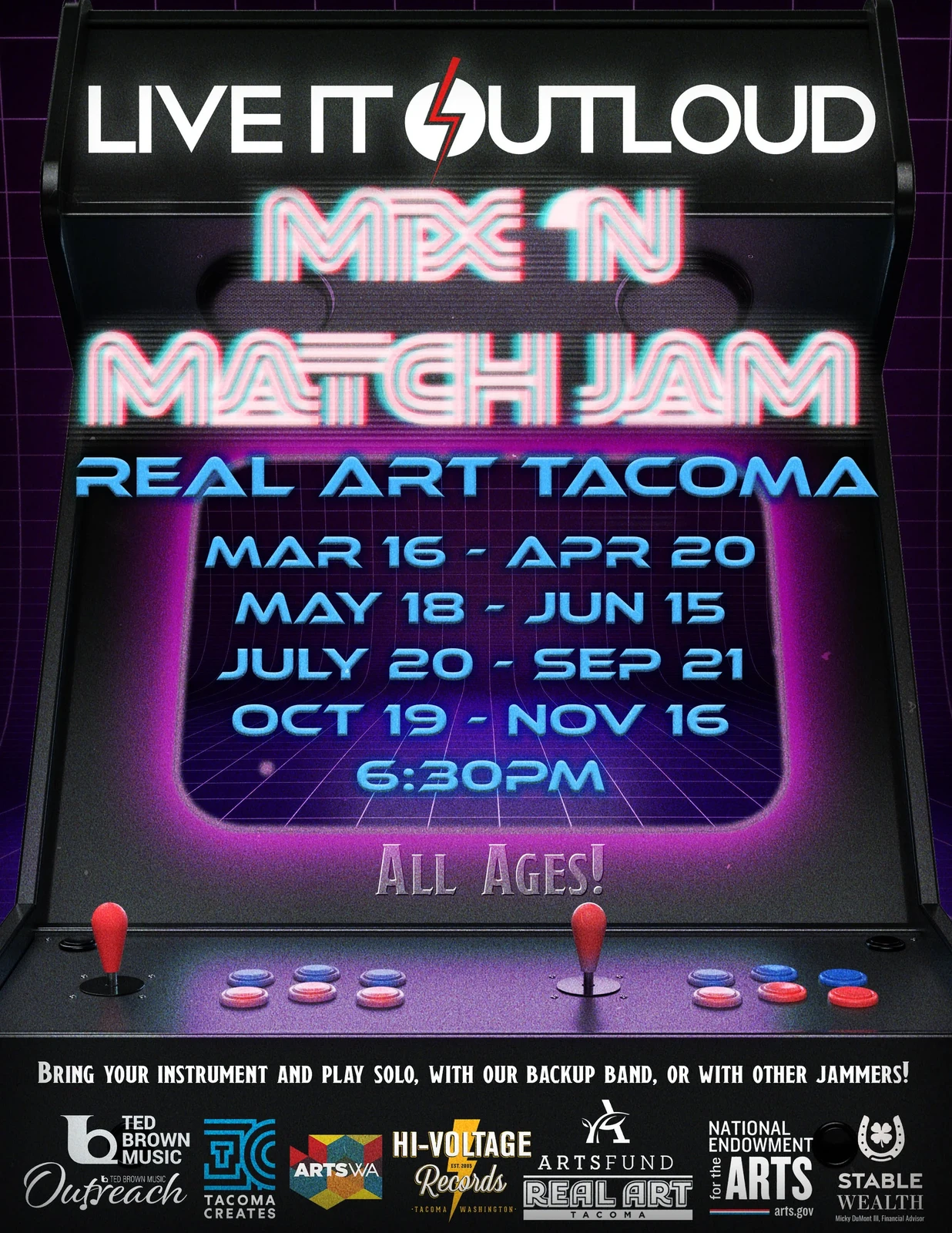 Live It OutLoud Presents: Mix N Match Jam Night flyer