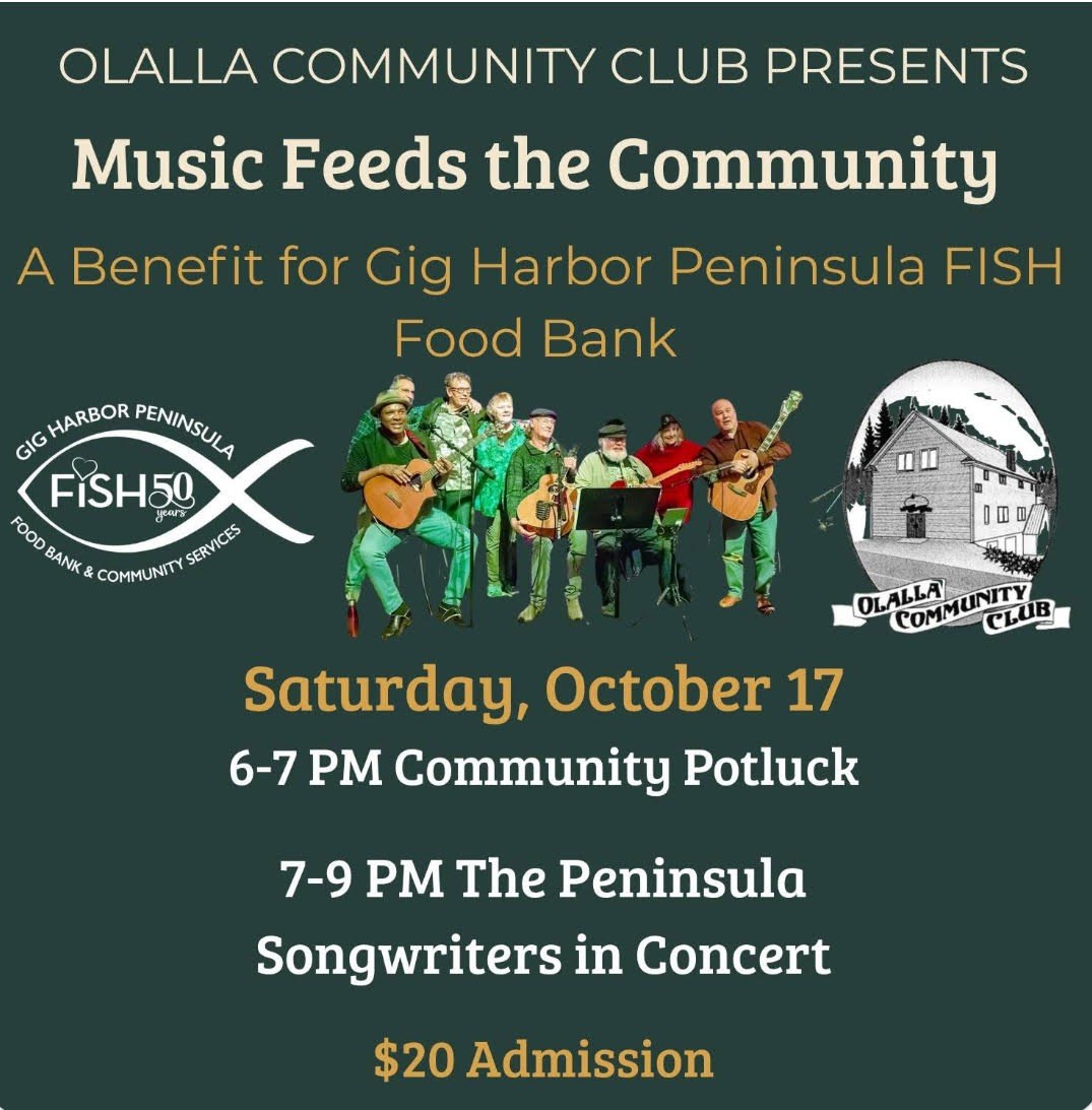 Music Feeds the Community: A Benefit for Gig Harbor Peninsula FISH Food Bank flyer