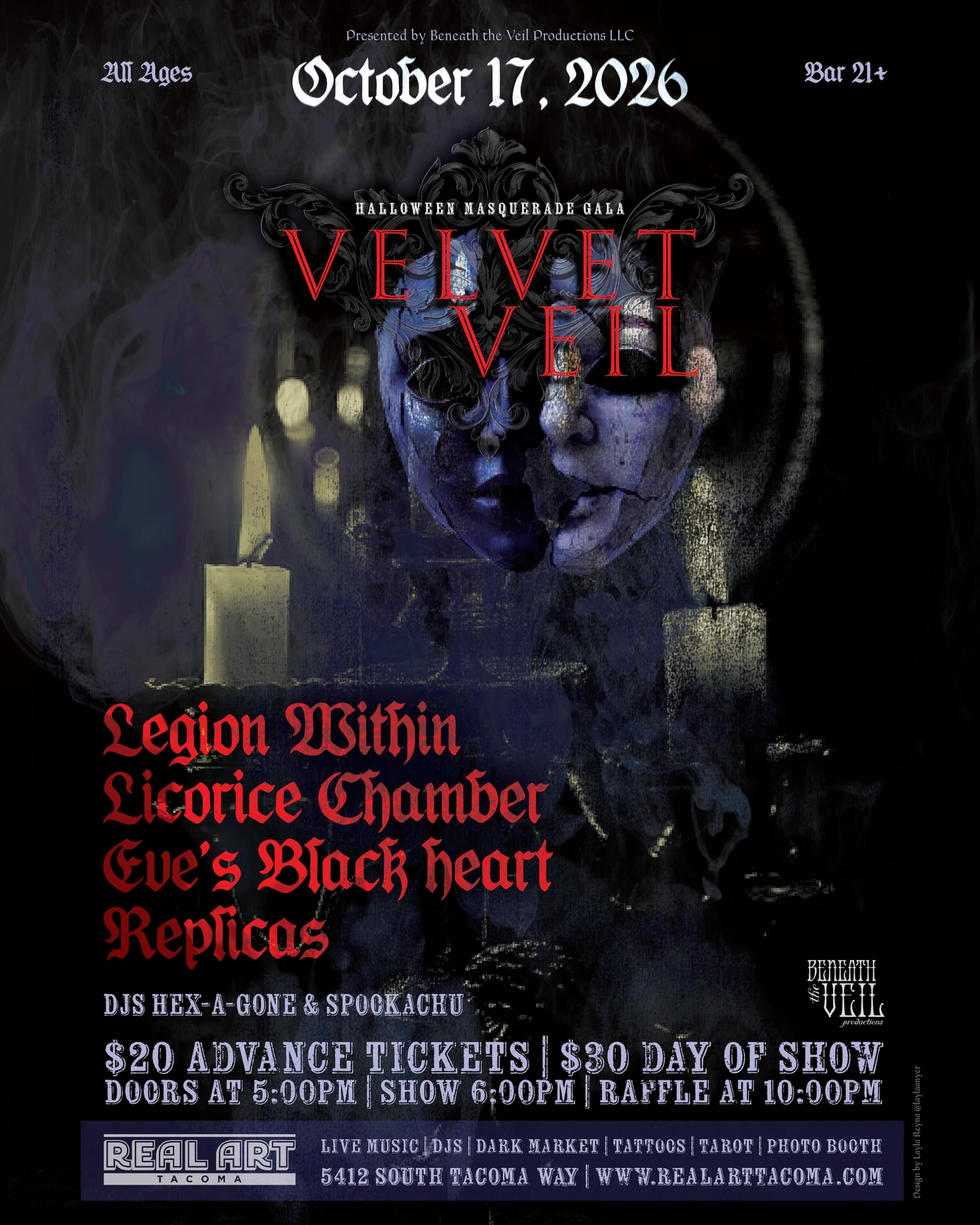 Beneath the Veil Productions Presents: Velvet Veil - Halloween Masquerade Gala flyer